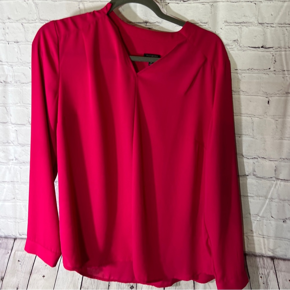 Talbots Pink Sheer Blouse Sz L Petite